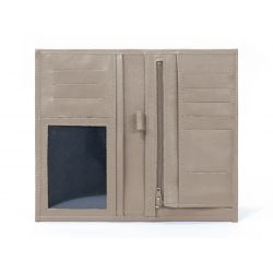 Porte-chéquier en cuir - taupe - 135