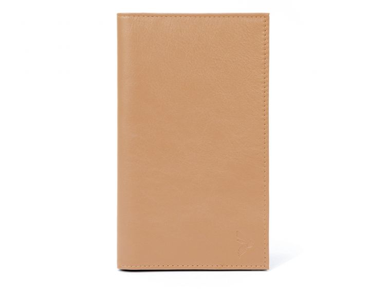 Porte-chéquier en cuir - caramel - 419