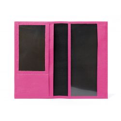 Porte-chéquier en cuir - fuchsia - 419