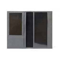 Porte-chéquier en cuir - gris - 419