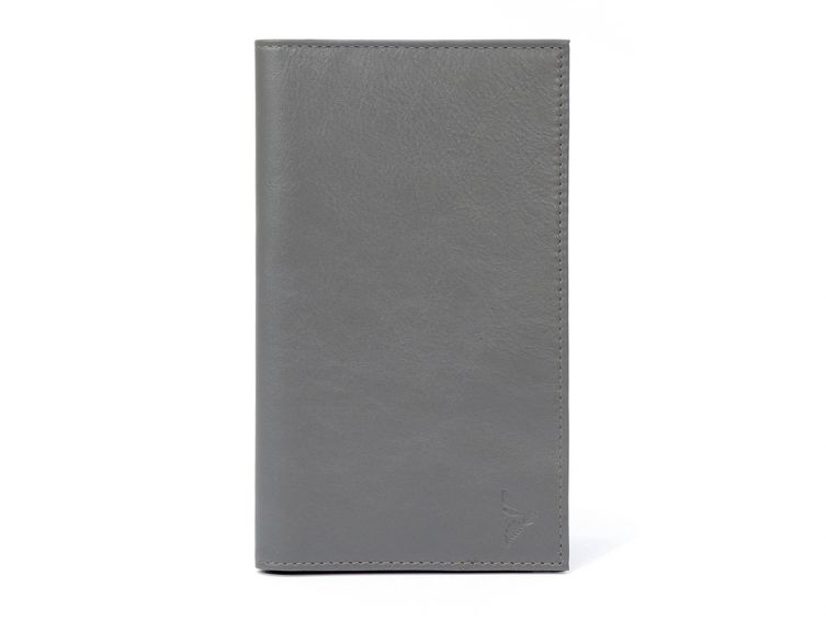 Porte-chéquier en cuir - gris - 419