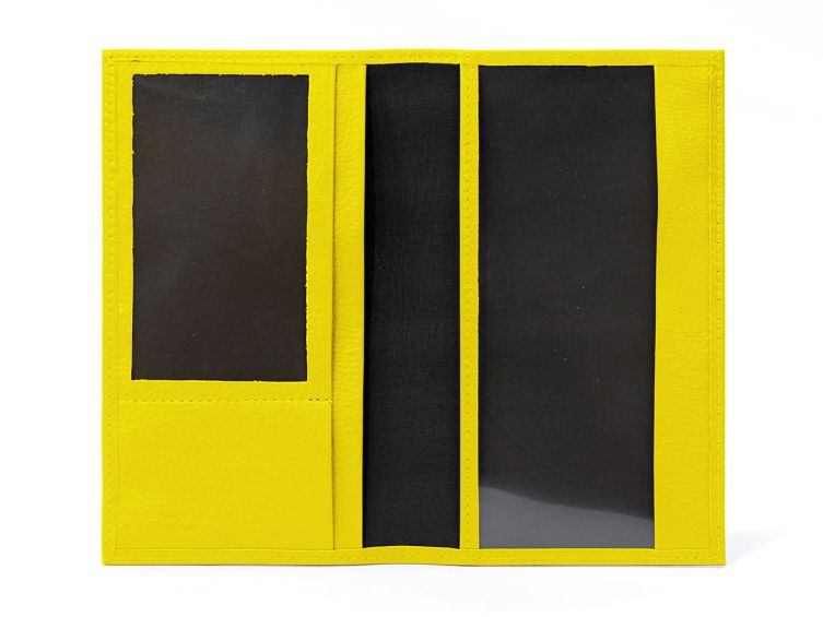 Porte-chéquier en cuir - jaune - 419