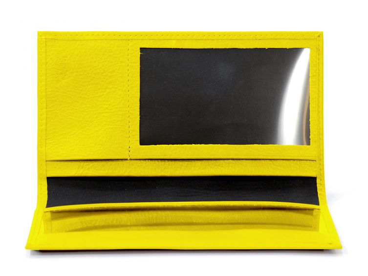 Porte-chéquier en cuir - jaune - 419