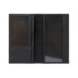 Porte-chéquier en cuir - noir - 419