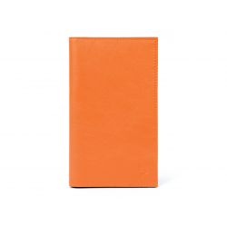 Porte-chéquier en cuir - orange - 419