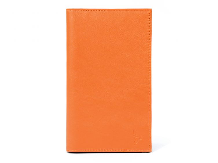 Porte-chéquier en cuir - orange - 419