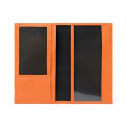 Porte-chéquier en cuir - orange - 419
