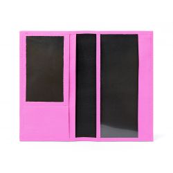 Porte-chéquier en cuir - rose dragée - 419