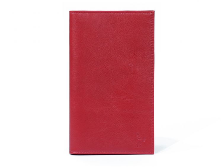 Porte-chéquier en cuir - rouge - 419
