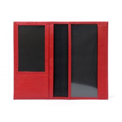 Porte-chéquier en cuir - rouge - 419