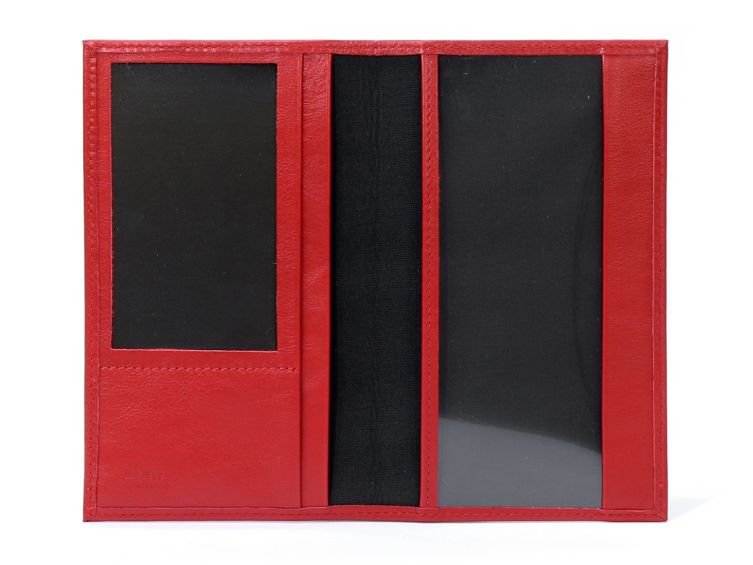 Porte-chéquier en cuir - rouge - 419