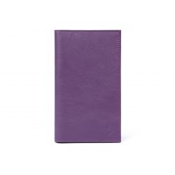 Porte-chéquier en cuir - violet - 419