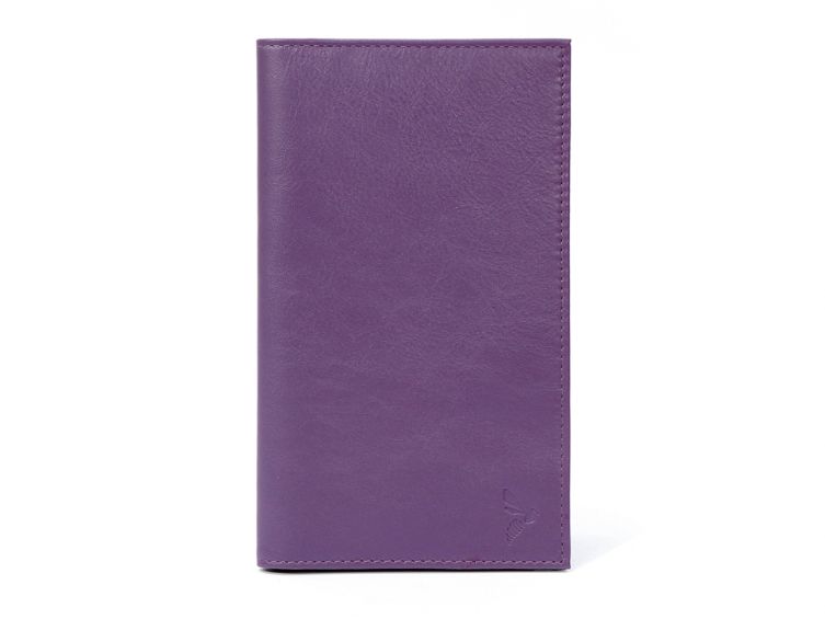 Porte-chéquier en cuir - violet - 419