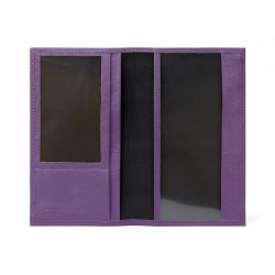 Porte-chéquier en cuir - violet - 419