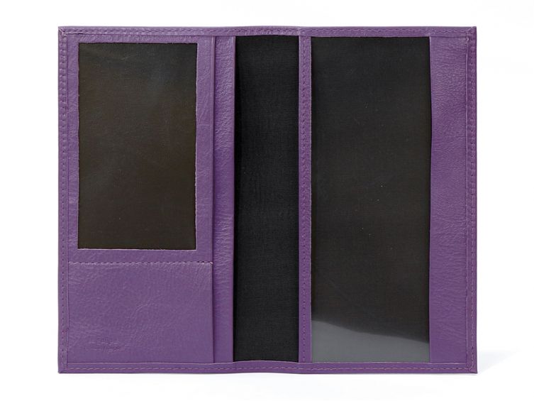 Porte-chéquier en cuir - violet - 419