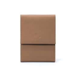 Porte-chéquier compact en cuir - caramel - 720