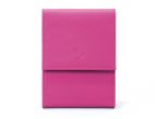 Porte-chéquier compact en cuir - fuchsia - 720