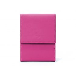 Porte-chéquier compact en cuir - fuchsia - 720