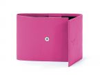 Porte-chéquier compact en cuir - fuchsia - 720