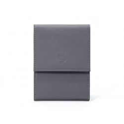 Porte-chéquier compact en cuir - gris - 720