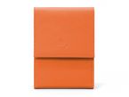 Porte-chéquier compact en cuir - orange - 720