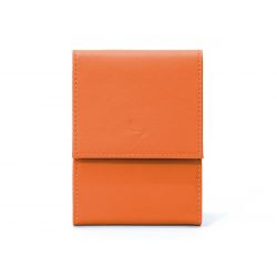 Porte-chéquier compact en cuir - orange - 720