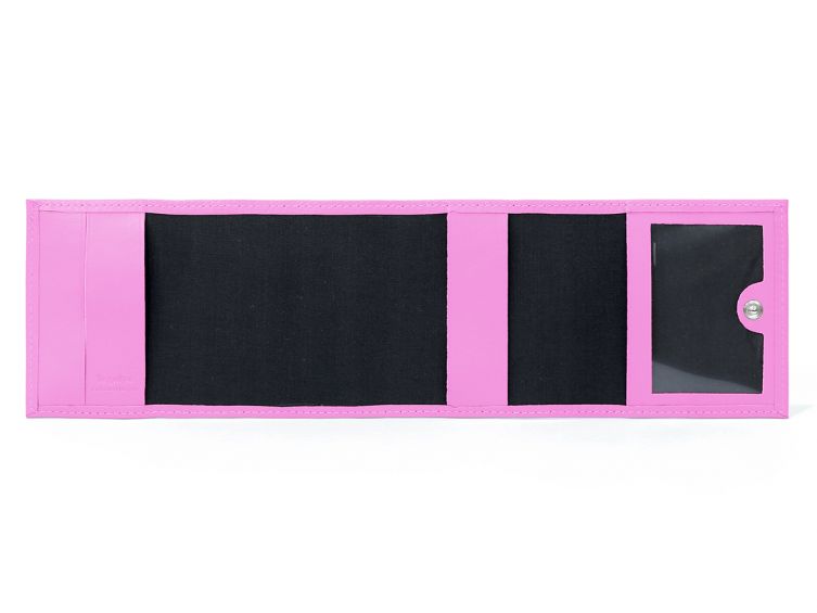 Porte-chéquier compact en cuir - rose dragée - 720