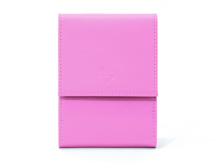 Porte-chéquier compact en cuir - rose dragée - 720