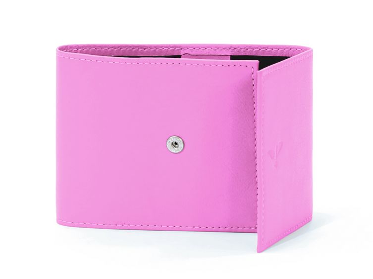 Porte-chéquier compact en cuir - rose dragée - 720