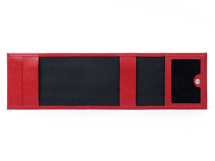 Porte-chéquier compact en cuir - rouge - 720