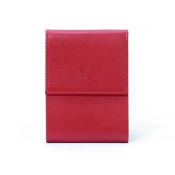 Porte-chéquier compact en cuir - rouge - 720