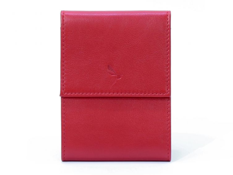 Porte-chéquier compact en cuir - rouge - 720
