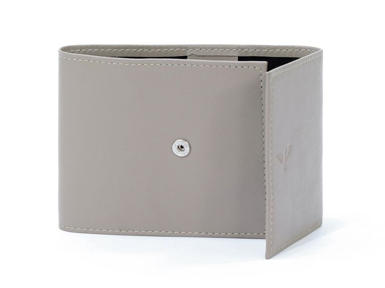 Porte-chéquier compact en cuir - taupe - 720