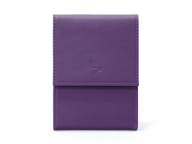 Porte-chéquier compact en cuir - violet - 720