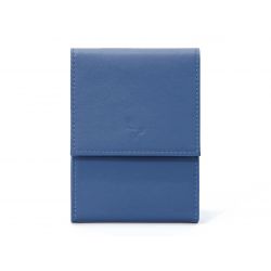 Porte-chéquier compact en cuir - bleu de prusse - 720