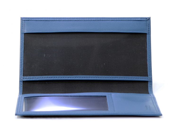 Porte-chéquier en cuir - bleu de prusse - 419