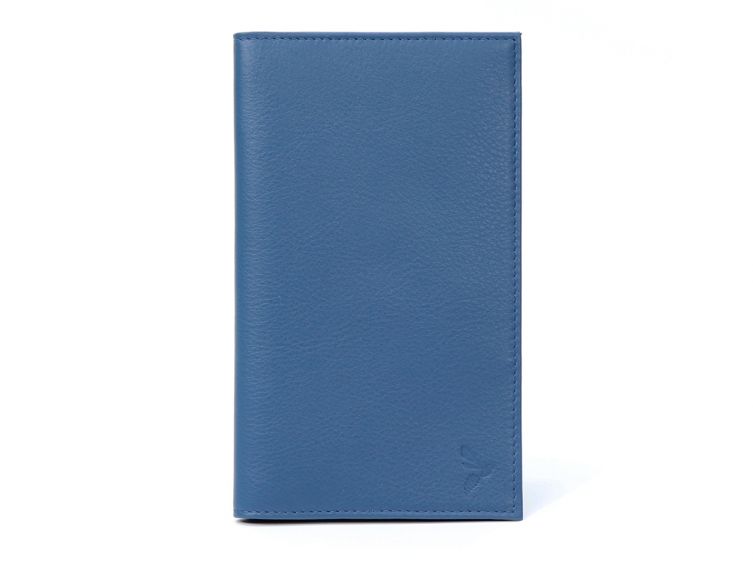 Porte-chéquier en cuir - bleu de prusse - 419
