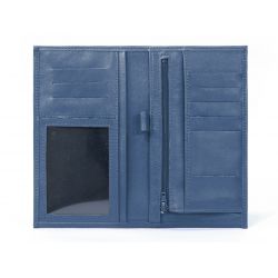 Porte-chéquier en cuir - bleu de prusse - 135