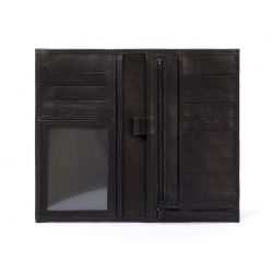 Porte-chéquier en cuir - noir - 135