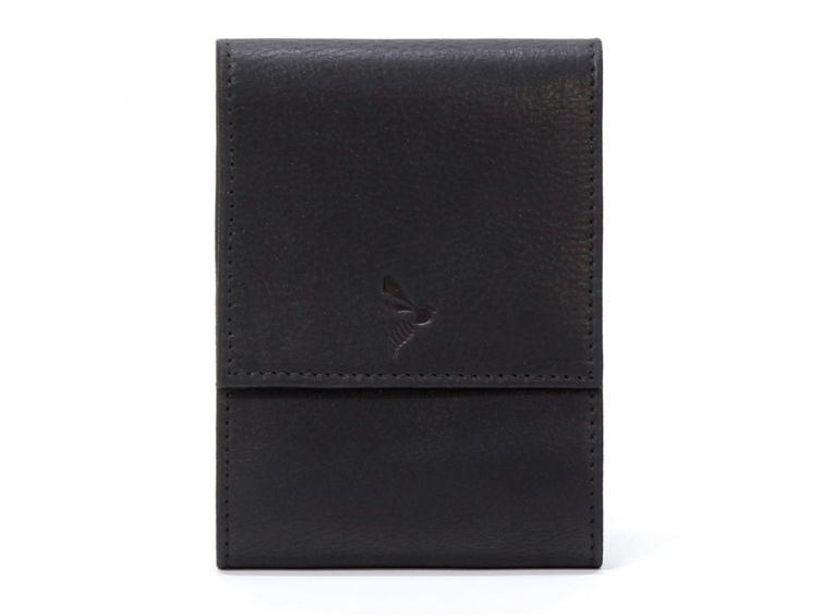 Porte-chéquier compact en cuir - noir - 720
