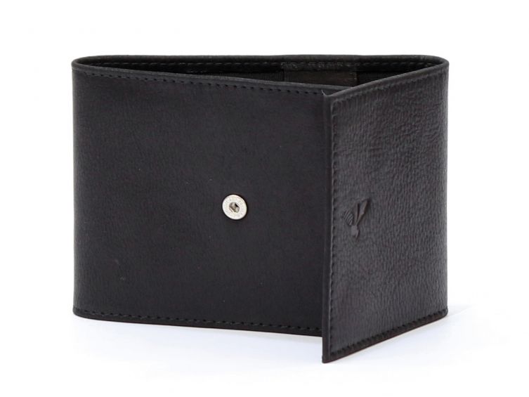 Porte-chéquier compact en cuir - noir - 720