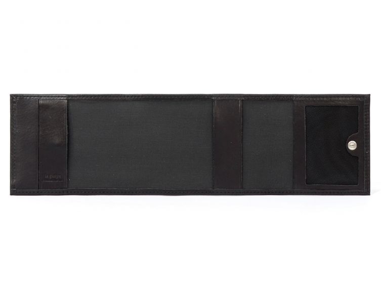 Porte-chéquier compact en cuir - noir - 720