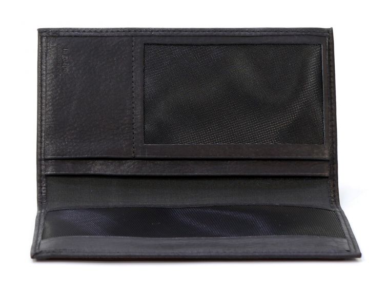 Porte-chéquier en cuir - noir - 419