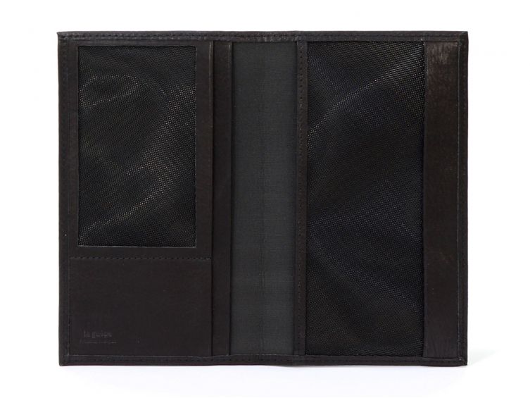 Porte-chéquier en cuir - noir - 419