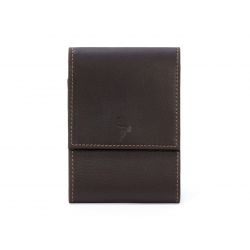 Porte-chéquier compact en cuir - marron - 720