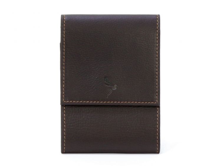 Porte-chéquier compact en cuir - marron - 720