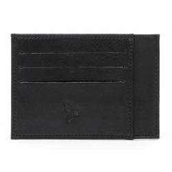 Porte-carte compact en cuir noir 575