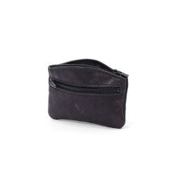 Porte-monnaie fermeture zippée cuir noir - 204
