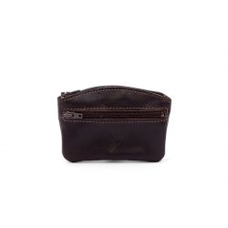 Porte-monnaie fermeture zippée cuir marron - 204