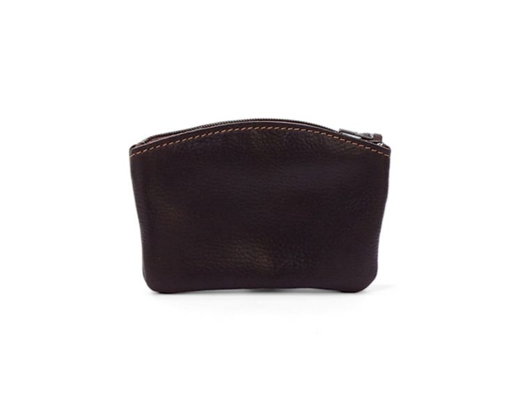 Porte-monnaie fermeture zippée cuir marron - 204